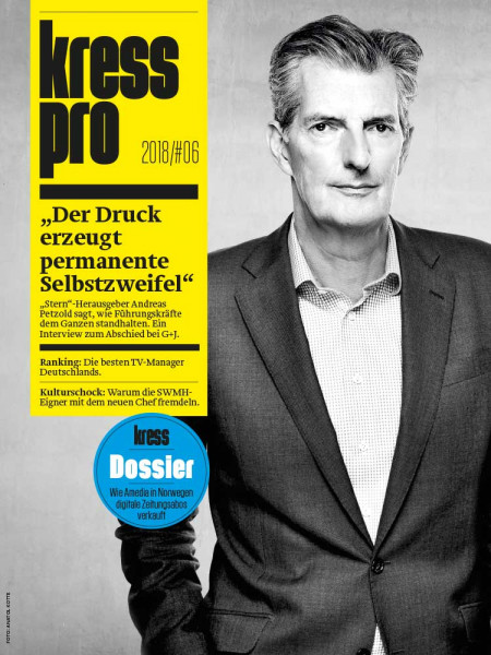 kress pro 2018/06: „Der Kopf liegt auf dem Hackstock“ „Stern“-Herausgeber Andreas Petzold hat fast drei Jahrzehnte lang Redaktionen geleitet. Jetzt verlässt er Gruner + Jahr und spricht zum Abschied über die Tabus der Top-Shots.