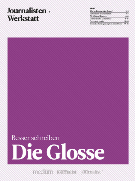 Besser schreiben: Die Glosse, Journalisten Werkstatt, Peter Linden