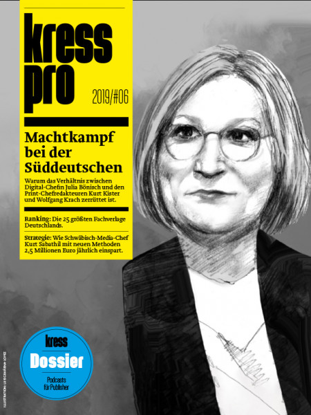 kress pro 2019/06, Machtkampf bei der Süddeutschen Zeitung: Warum das Verhältnis zwischen Digital-Chefin Julia Bönisch un dden Print-Chefredakteuren Kurt Kister und Wolfgang Krach zerrüttet ist. 