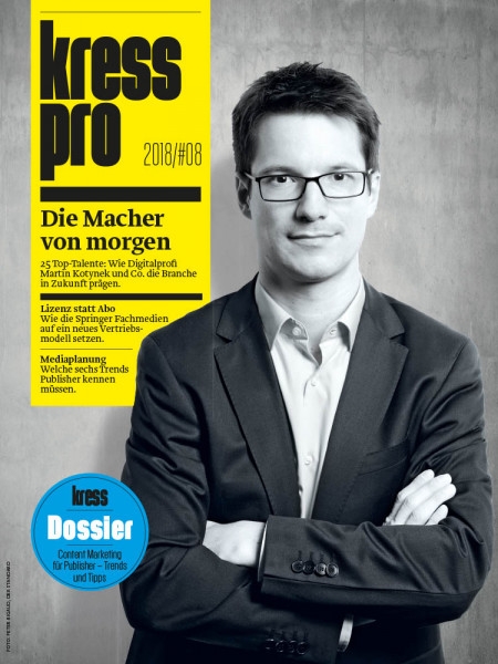 kress pro 2018/08: Die Macher von morgen 25 Top-Talente: Wie Digitalprofi Martin Kotynek und Co. die Branche in Zukunft prägen.