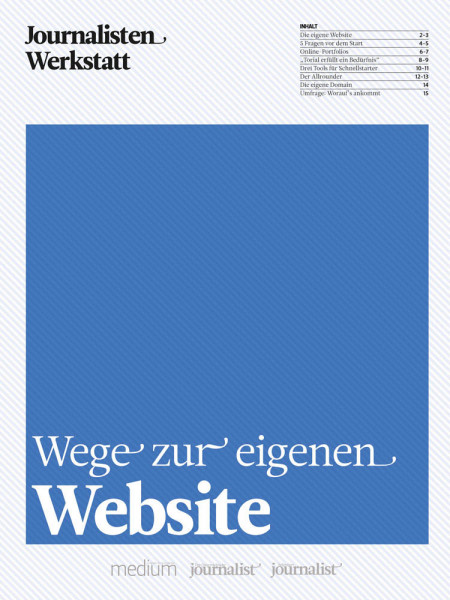 Wege zur eigenen Website Journalisten Werkstatt Tools Tutorial Thomas Strothjohann